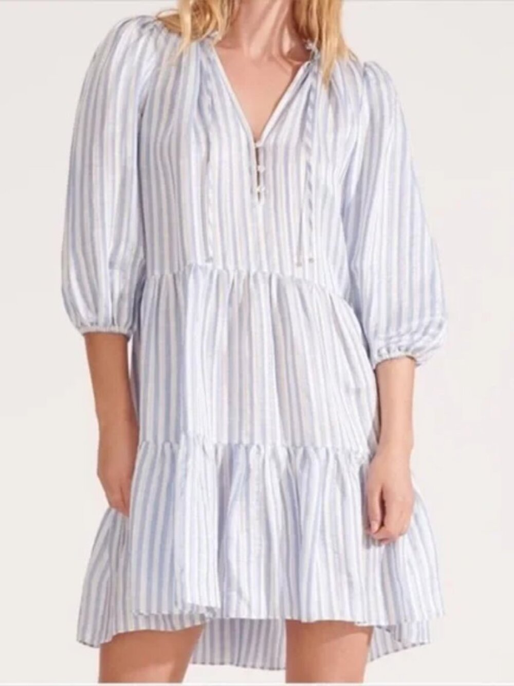 Veronica Beard Size 8 Hawken Blue Stripe Dress Coastal